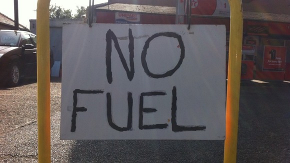 Petrol station with no fuel