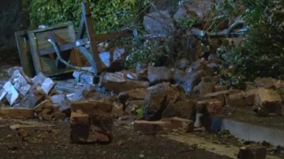 Exeter wall collapse