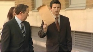 Liam Stacey appearing at Swansea Magistractes court on Monday