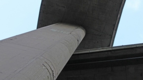 The underbelly of Birmingham's Gravelly Hill Interchange, nicknamed 'Spaghetti Junction'.
