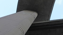 The underbelly of Birmingham's Gravelly Hill Interchange, nicknamed 'Spaghetti Junction'.