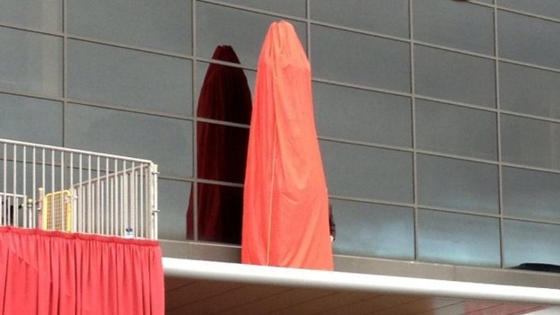 Covered statue