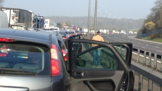 Queuing traffic on the M40.