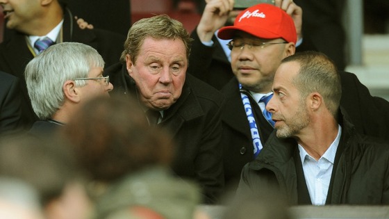Queens Park Rangers new manager Harry Redknapp in the stands at Old Trafford, Manchester.