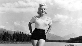 Marilyn Monroe pictured in 1953 at Jasper National Park, Alberta, Canada.