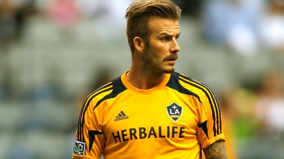 David Beckham playing for the L.A. Galaxy on July 18, 2012
