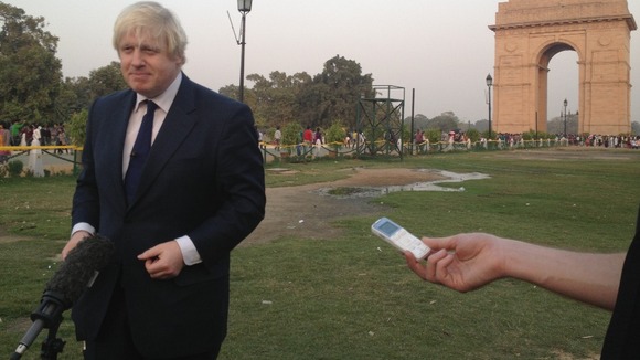 Boris Johnson at India gate