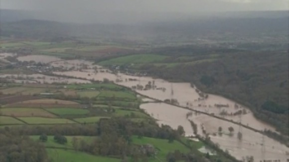 An overhead view of the flooding which has engulfed the South West region.