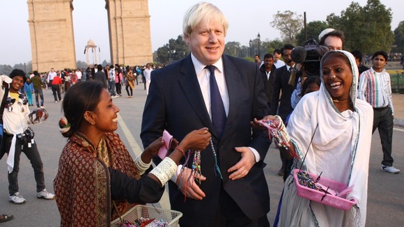 Boris Johnson at India Gate.