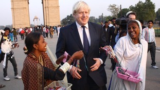 Boris Johnson at India Gate.