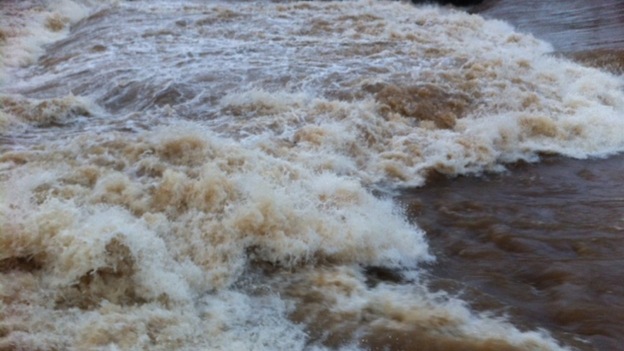 The river Exe in full flow