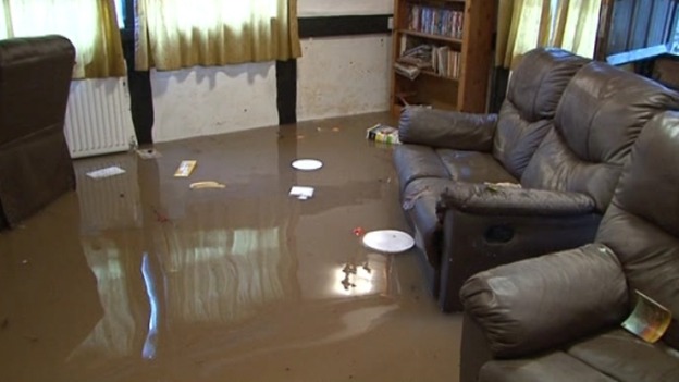 Homes flooded