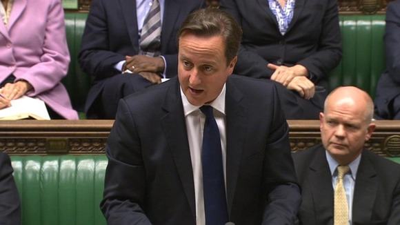 David Cameron in the House of Commons this afternoon