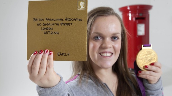 Paralympian Ellie Simmonds launches the Royal Mail Post Early campaign to encourage consumers to send their Christmas cards early.