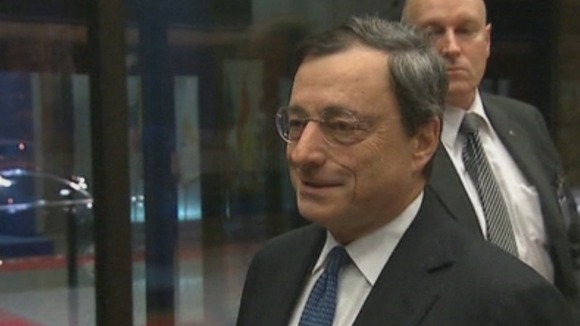 European Central Bank President Mario Draghi pictured after the meeting