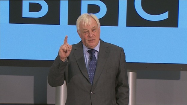 BBC Trust Chairman Lord Patten pictured announcing Lord Tony Hall as the next Director-General