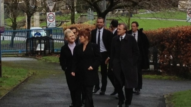Coronation Street stars arrive for the funeral of Bill Tarmey who played Jack Duckworth