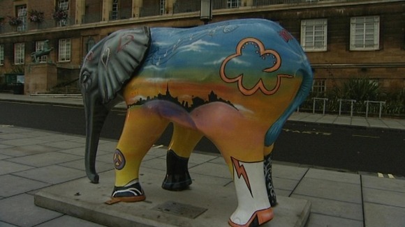 Elephant statues in Norwich, 2008