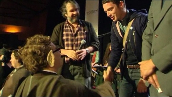 Elijah Wood at the world premiere of the film in New Zealand.
