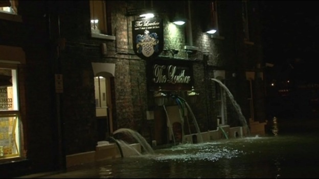 Water had to be pumped away from houses and properties in York overnight