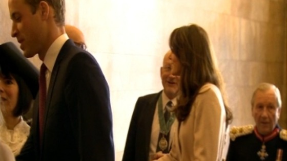 The Duke and Duchess of Cambridge meet and greet people.