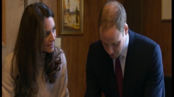 The Duke and Duchess of Cambridge in the Mayor's office.