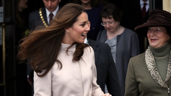 The Duchess of Cambridge during a walkabout in the centre of Cambridge.
