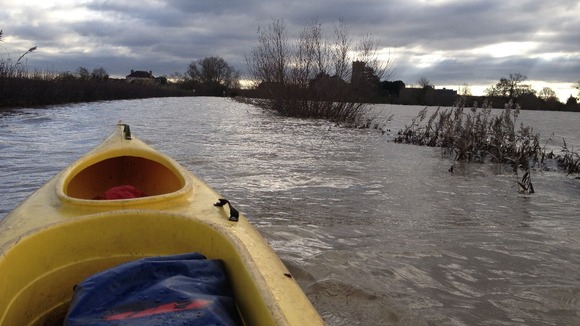 Kayak is possibly the best way to get around Muchelney at the moment.