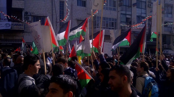 Crowds gathering in the West Bank town of Ramallah to celebrate ahead of anticipated victory at the UN general assembly