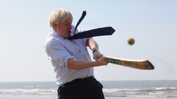 The Mayor of London attempts a Kevin Pietersen esc pull shot.