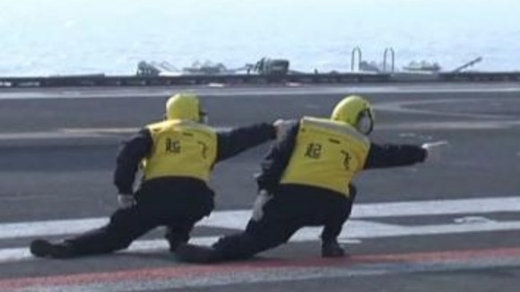 China's first aircraft carrier took off for test flights last week.