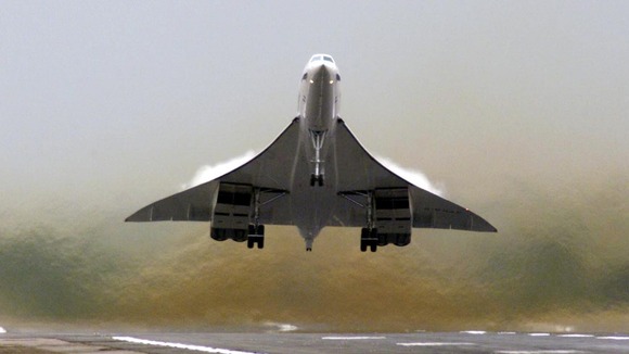 A British Airways Concorde takes off for a test flight from London's Heathrow Airport in 2001.