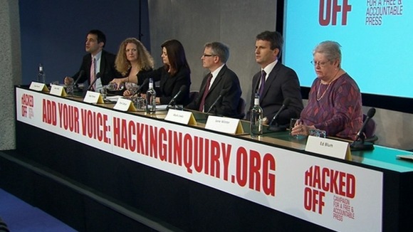 The Hacked Off campaign speaking to the media after the Leveson report was published