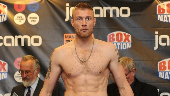 Andrew Flintoff during the weigh in at The Hilton Hotel, Manchester.
