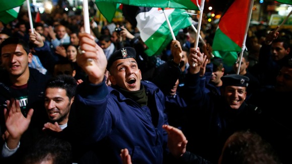 Palestinians celebrate