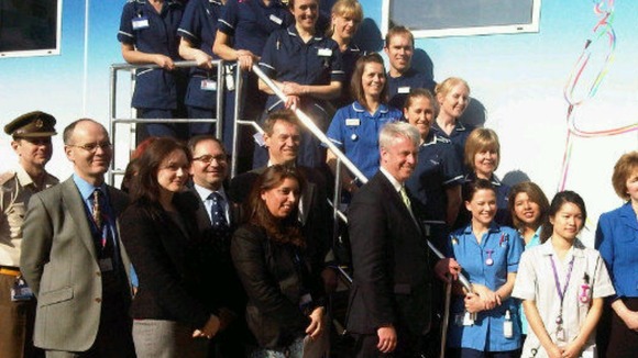 Andrew Lansley escapes Westminster and visits staff at NHS hospital