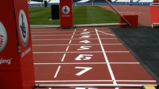 Close up view of finish line
