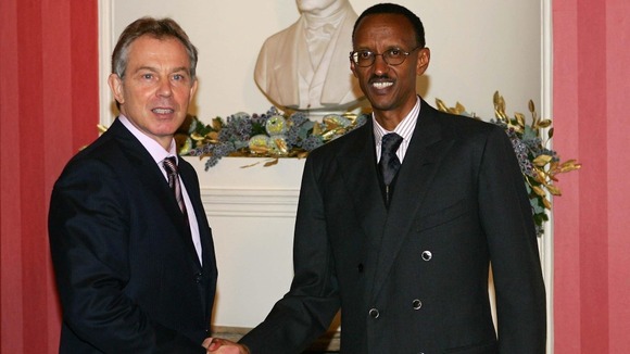 Tony Blair supported Rwandan president Paul Kagame, and continues to advise him