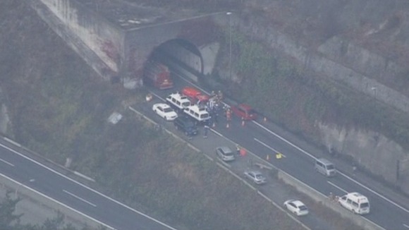 Tunnel collapse in Japan
