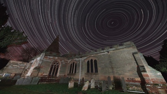 Star trails over Leicestershire's clear skies last night.
