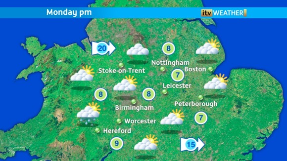 Monday afternoon weather