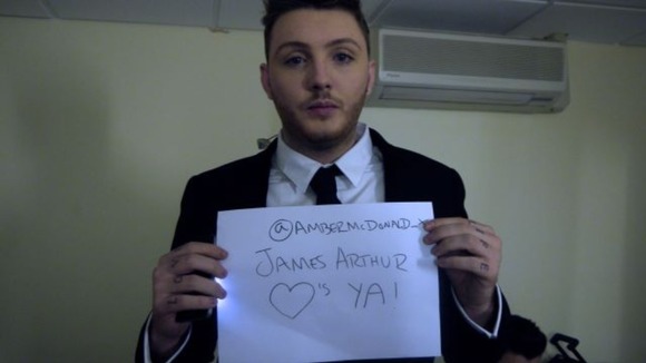 The X Factor sign from James Arthur.