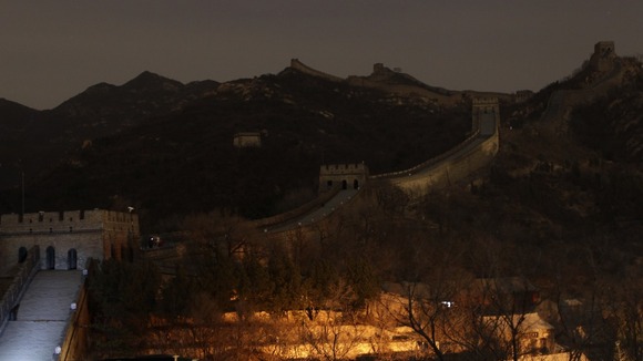 The Balding section of the Great Wall of China after Earth Hour