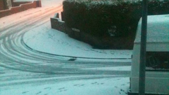 Shildon in County Durham coated in snow from last night
