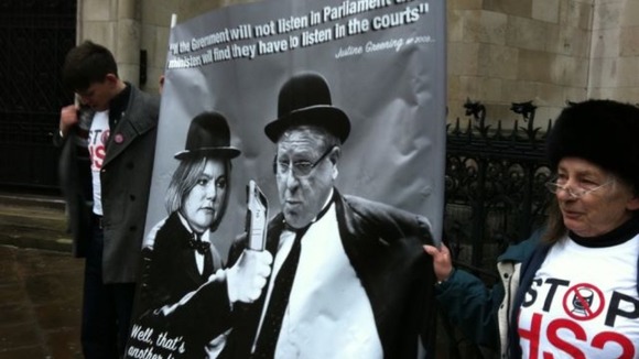 Campaigners outside High Court