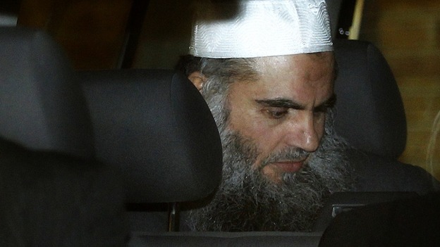 Abu Qatada leaving the Special Appeals Court in April