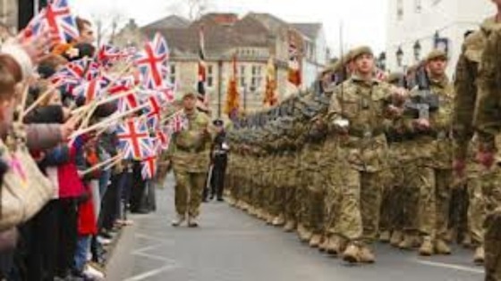 Yorkshire Regiment on parade