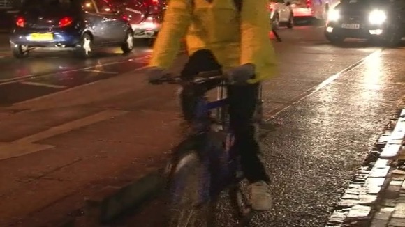 Cyclist without lights