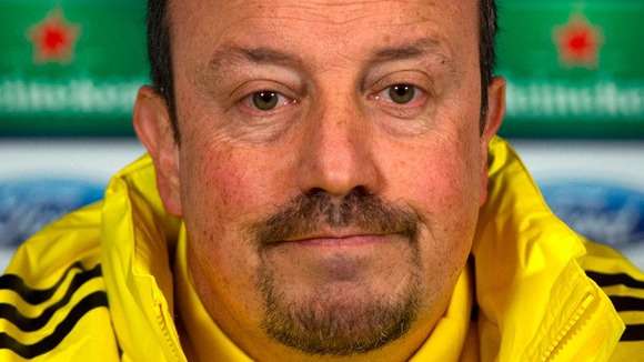 Chelsea interim boss Rafa Benitez faces the press on Tuesday