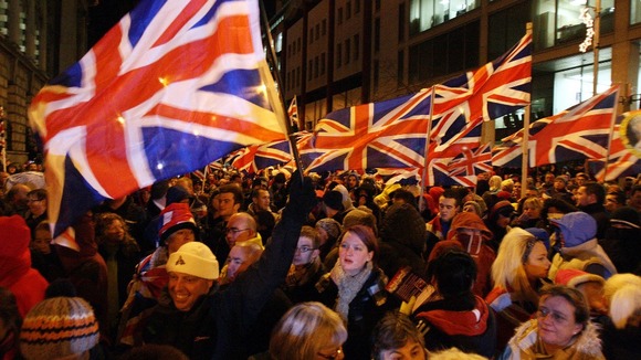 Hundreds of protesters gathered outside City Hall last night